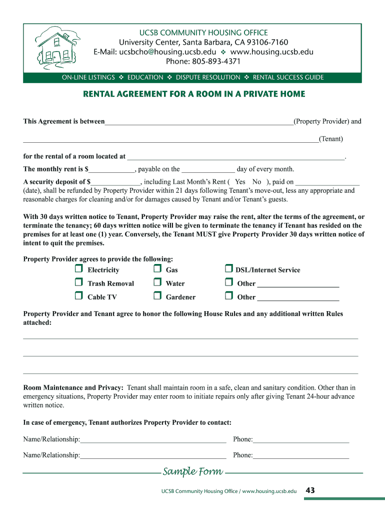 blank rental agreement for california