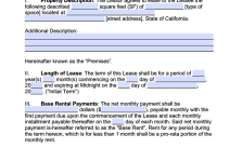 blank rental agreement for california