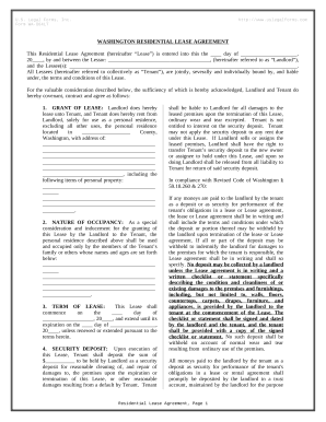 blank rental agreement washington state