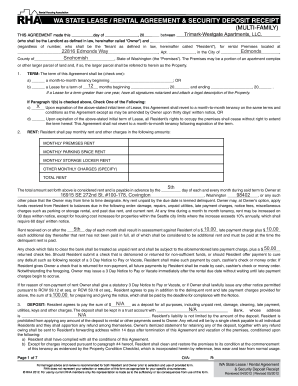 blank rental agreement washington state