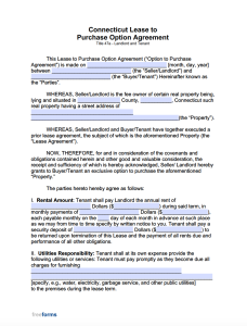 blank rental lease agreement ct