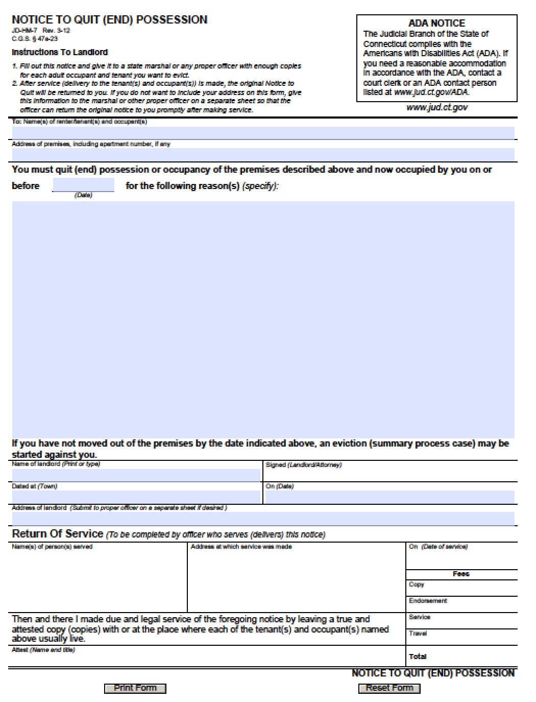 blank rental lease agreement ct
