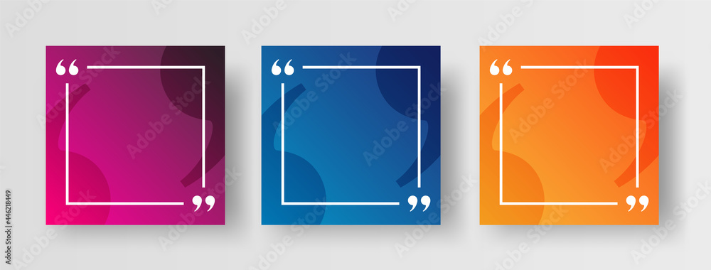 Set of Social Media Post Design Templates for Quotes. Quote Frame ...