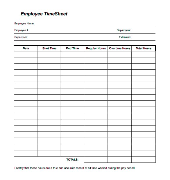 27+ Blank Timesheet Templates - Free Sample, Example Format Download