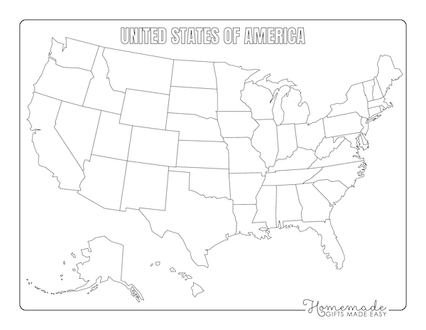 Free Printable Blank US Map (PDF Download)