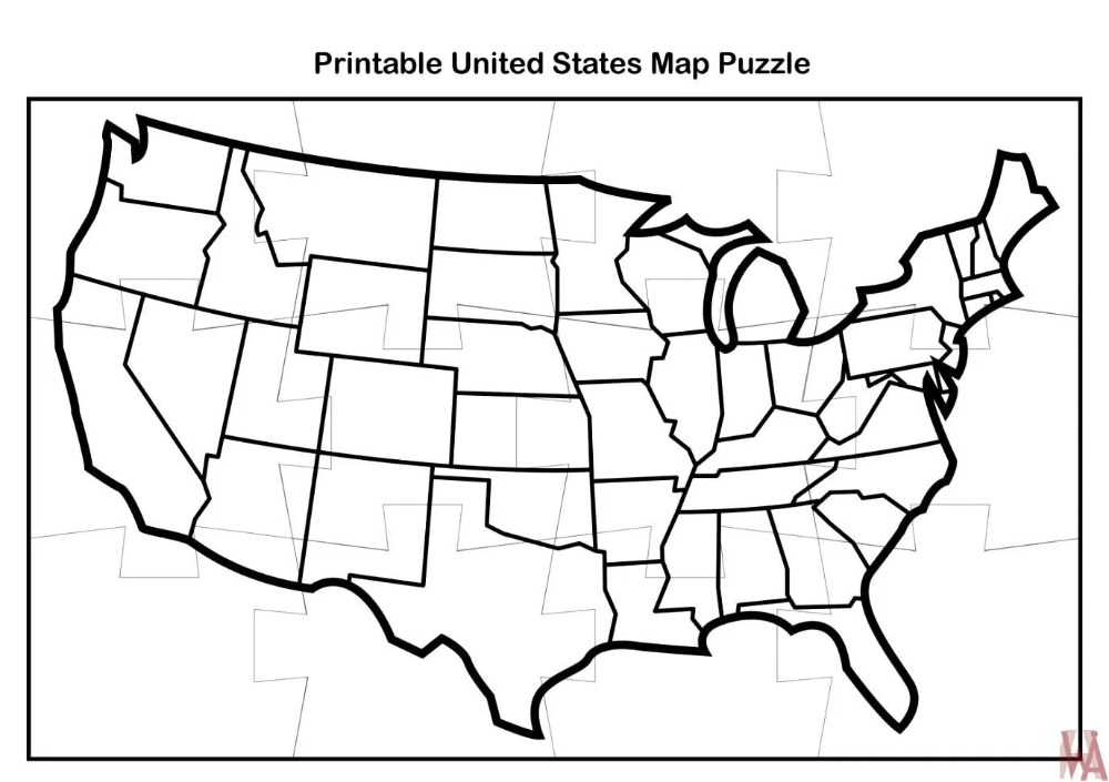 Blank Outline Map of the United States For Puzzle | WhatsAnswer