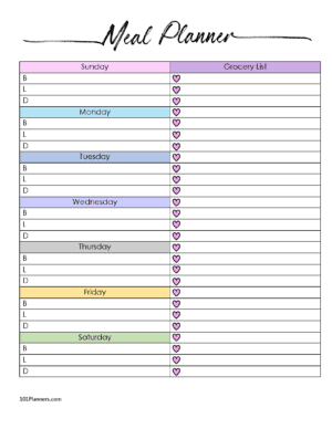 FREE Printable Meal Plan Template | Customize Before You Print