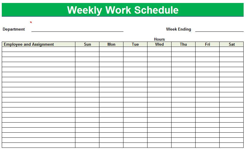 Blank Printable Weekly Schedule | Printable Weekly Schedule