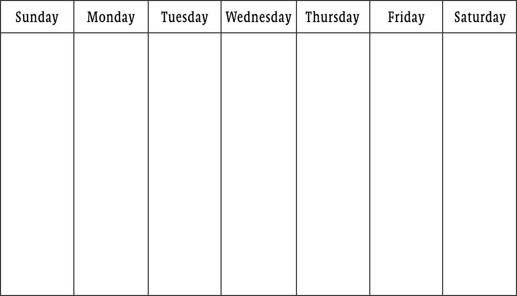 blank weekly schedule printable