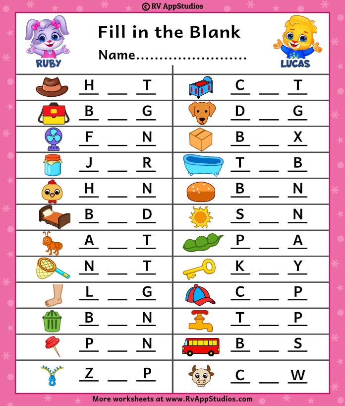 blank word worksheet