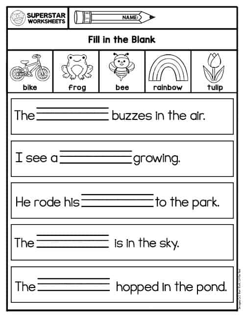 blank word worksheet