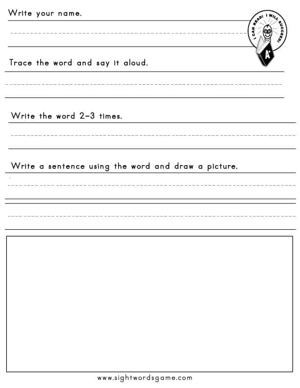 Printable Sight Word Worksheets - to build a childs vocabulary