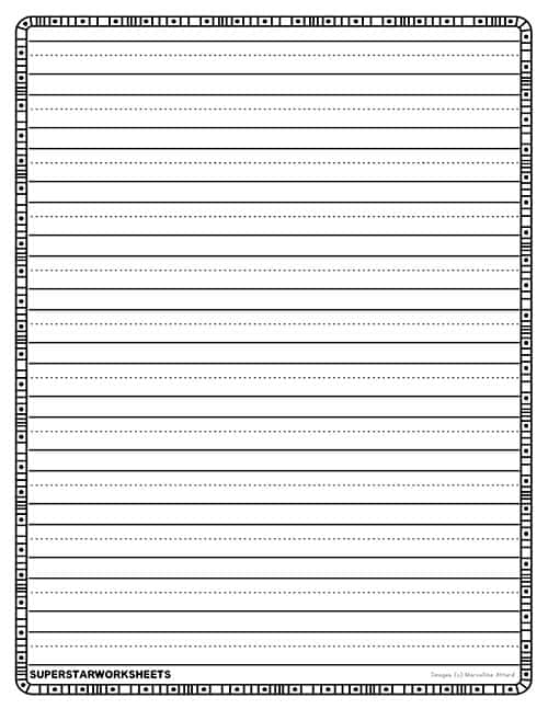 blank writing worksheet for kindergarten