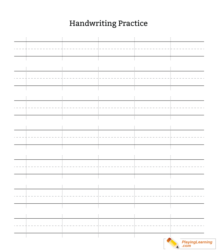 Kindergarten Handwriting Practice Blank Sheet Guideline | Free ...