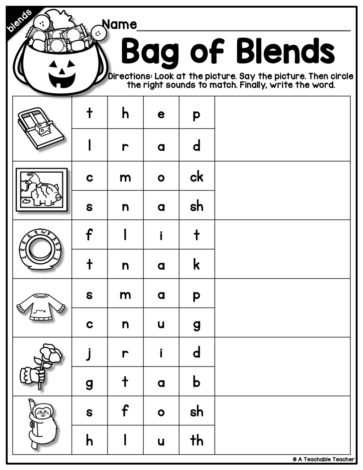Halloween Blends Activities- NO PREP Phonics Worksheets - A ...