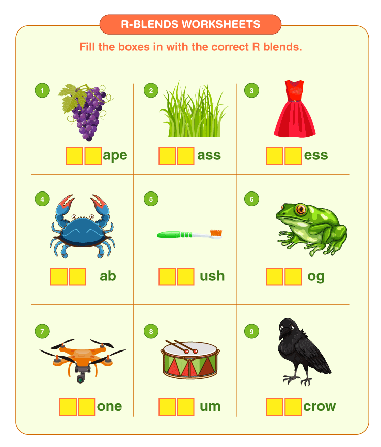 R Blends Worksheets | Download Free Printables For Kids