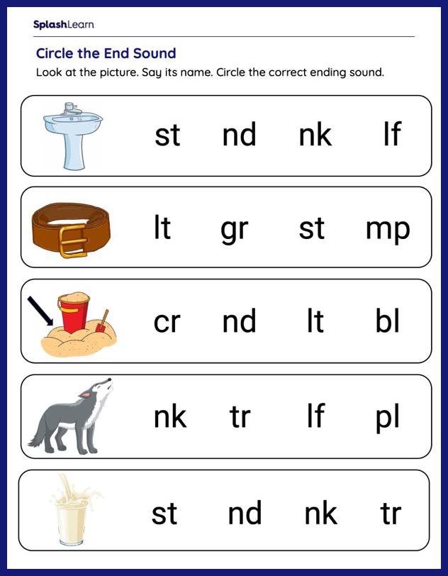 Select the Correct Ending Blend - ELA Worksheets - SplashLearn