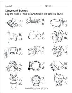 blending words worksheet for kindergarten