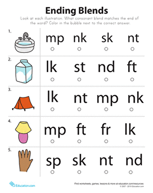 End Blends | Interactive Worksheet 