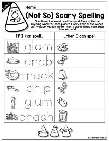 Halloween Blends Activities- NO PREP Phonics Worksheets - A ...
