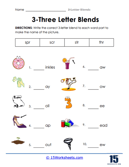 3-Letter Blends Worksheets - 15 Worksheets Library