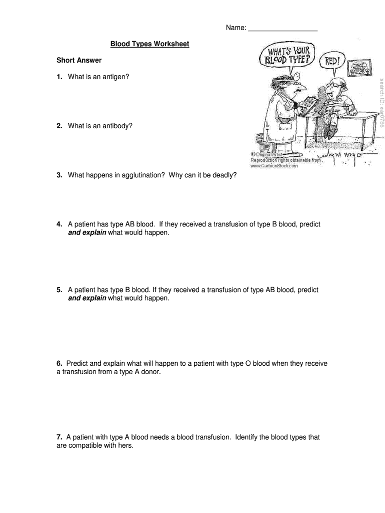 Blood types worksheet answer key: Fill out &  sign online | DocHub