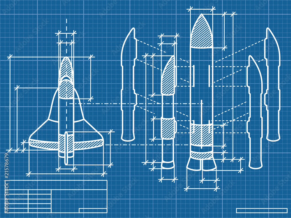 blueprint of the spaceship Stock-Vektorgrafik | Adobe Stock