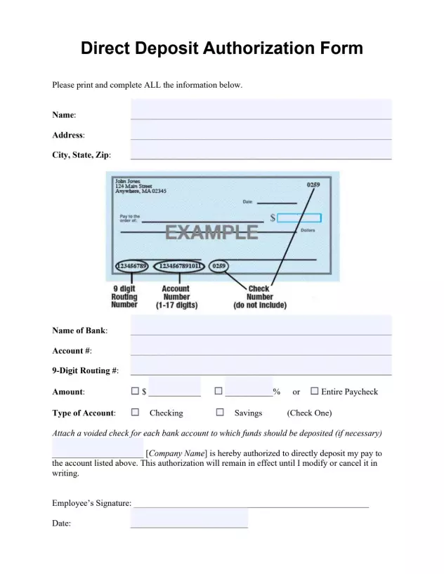 Direct Deposit Form | How to Fill Out a Direct Deposit Form