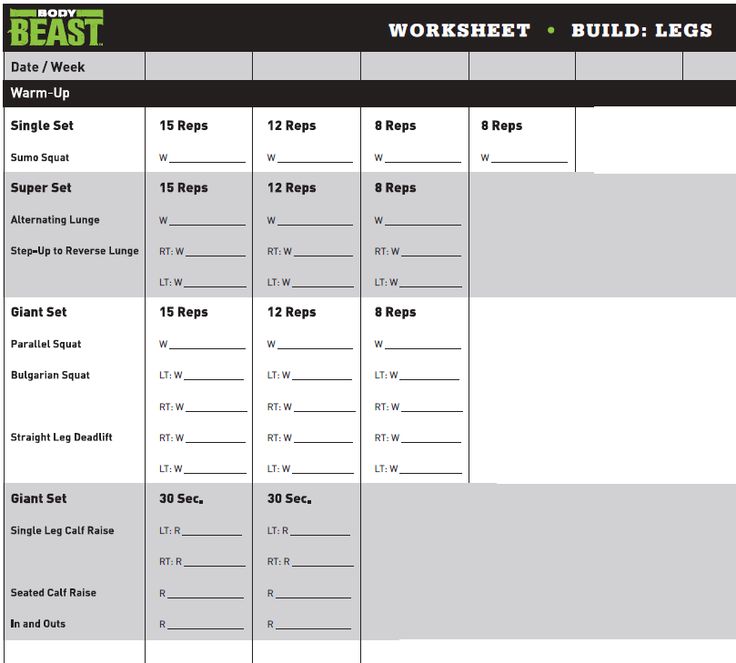 Body Beast Leg Day | Body beast, Workout sheets, Body beast workout