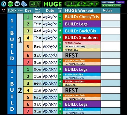body beast training schedule