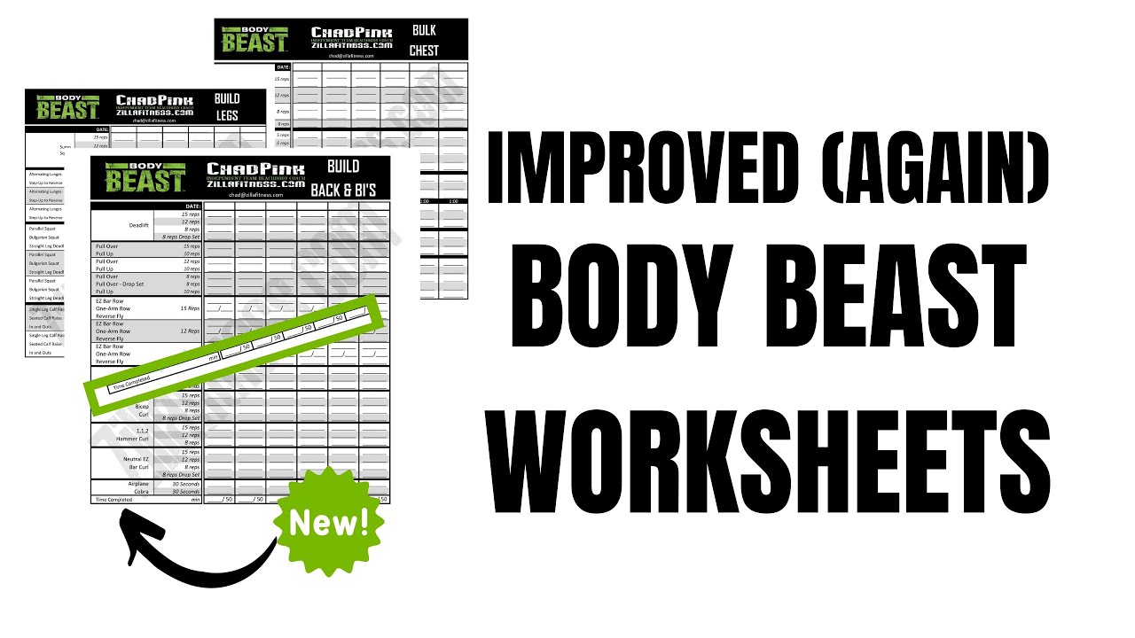 Improved Body Beast Worksheets
