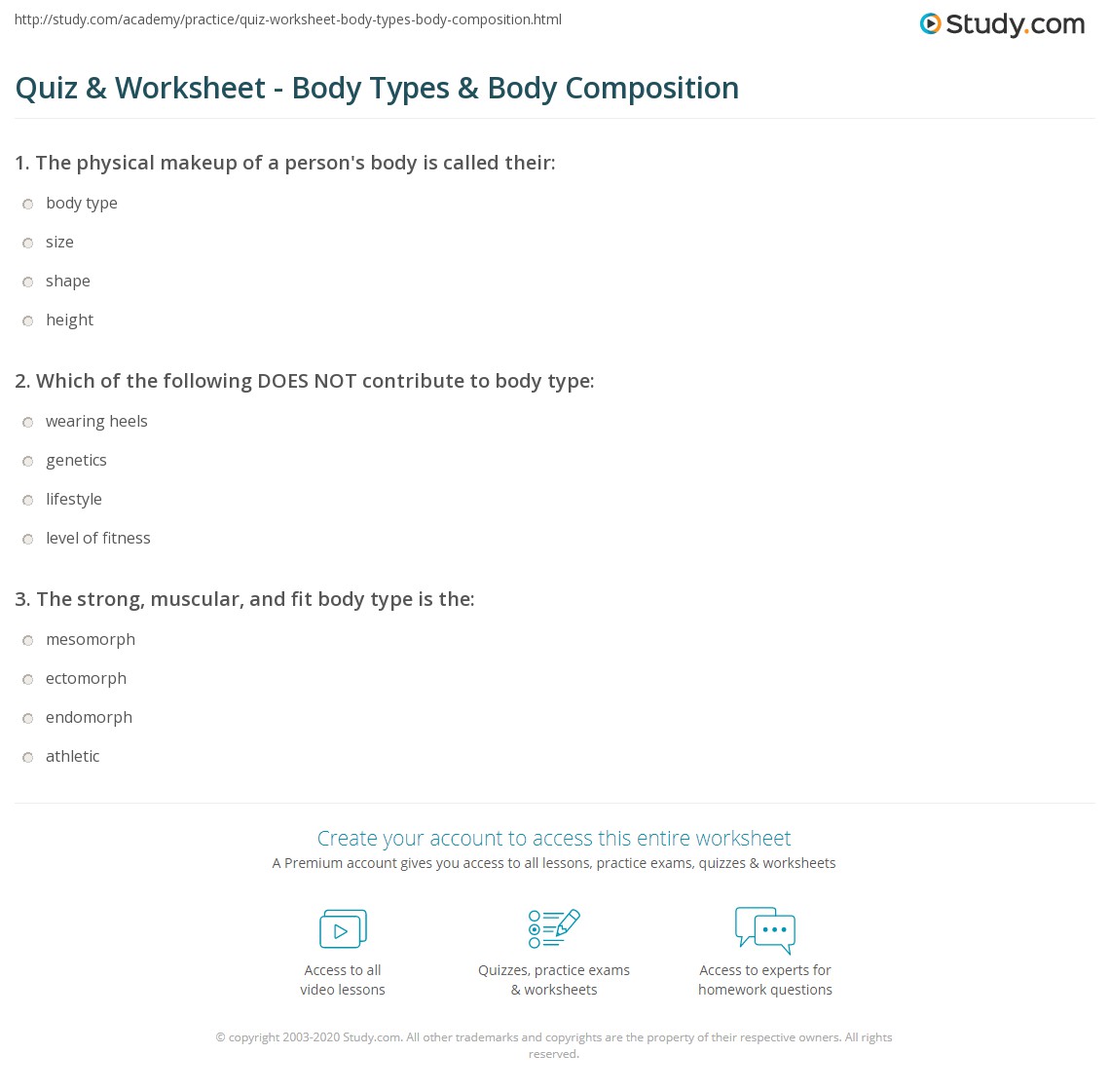 body composition worksheet