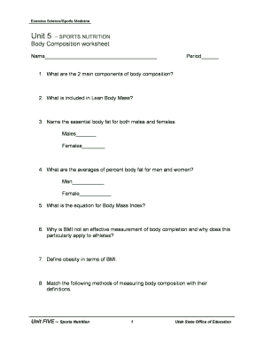 Body Composition Worksheet - Fill Online, Printable, Fillable ...