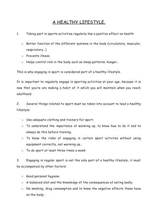 body health worksheet
