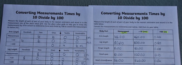 body measurement worksheet