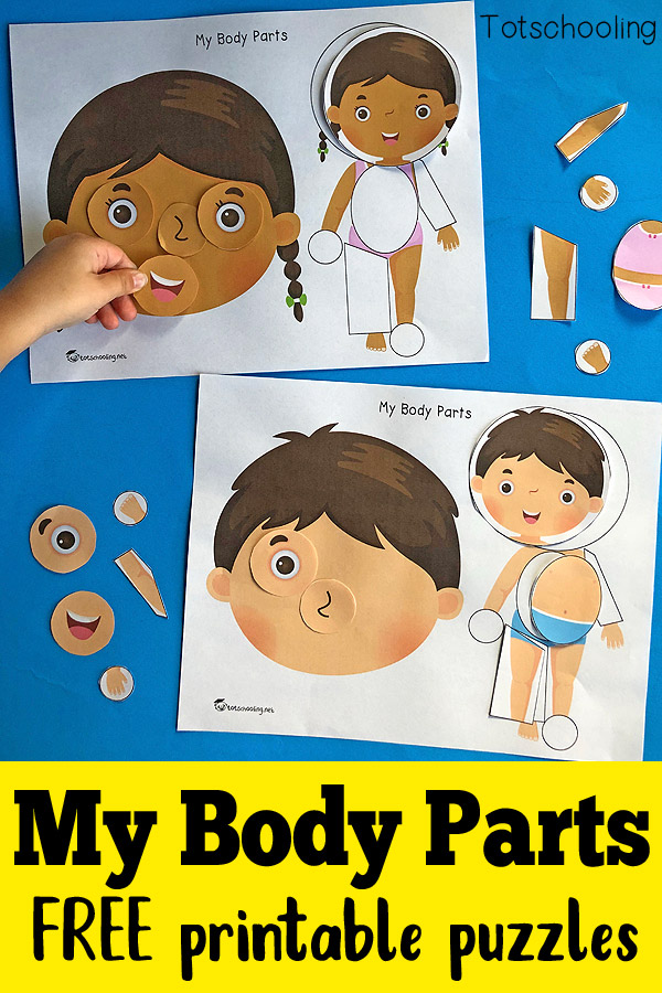 My Body Parts - Printable Puzzles | Totschooling - Toddler ...