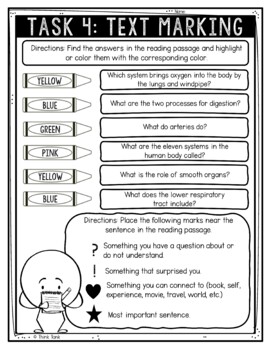Human Body Systems Reading Comprehension Challenge - Reading