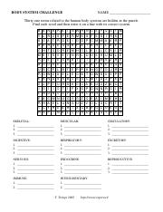 body system challenge worksheet answers