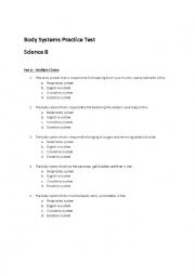 body systems practice test - ESL worksheet by auvi