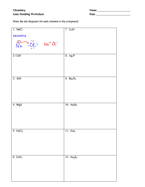 bonding worksheet