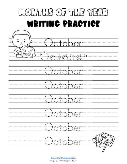 Months of the Year Worksheets -Worksheets Library