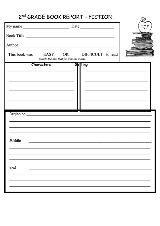 book report for 2nd grade worksheet