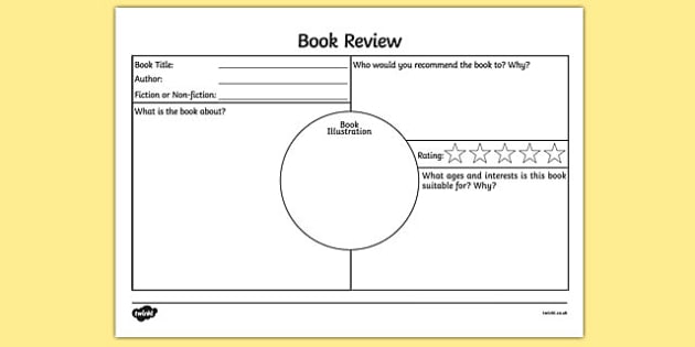 Book Review Worksheet for kids | English Resource | Twinkl