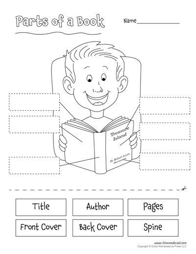 Free Printable Parts of a Book Worksheet for Kids - Tims ...