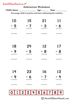 Double Digit Subtraction Worksheets (With Borrowing) - Aussie ...