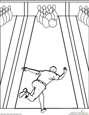 Color the Bowling Alley | Worksheet 