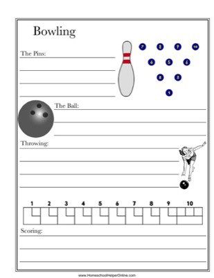 Bowling Worksheet - Homeschool Helper Online
