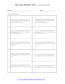 Box and Whisker Plots Worksheets