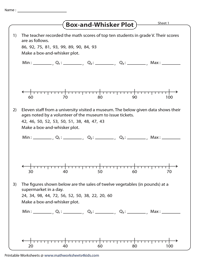 box and whisker practice worksheet