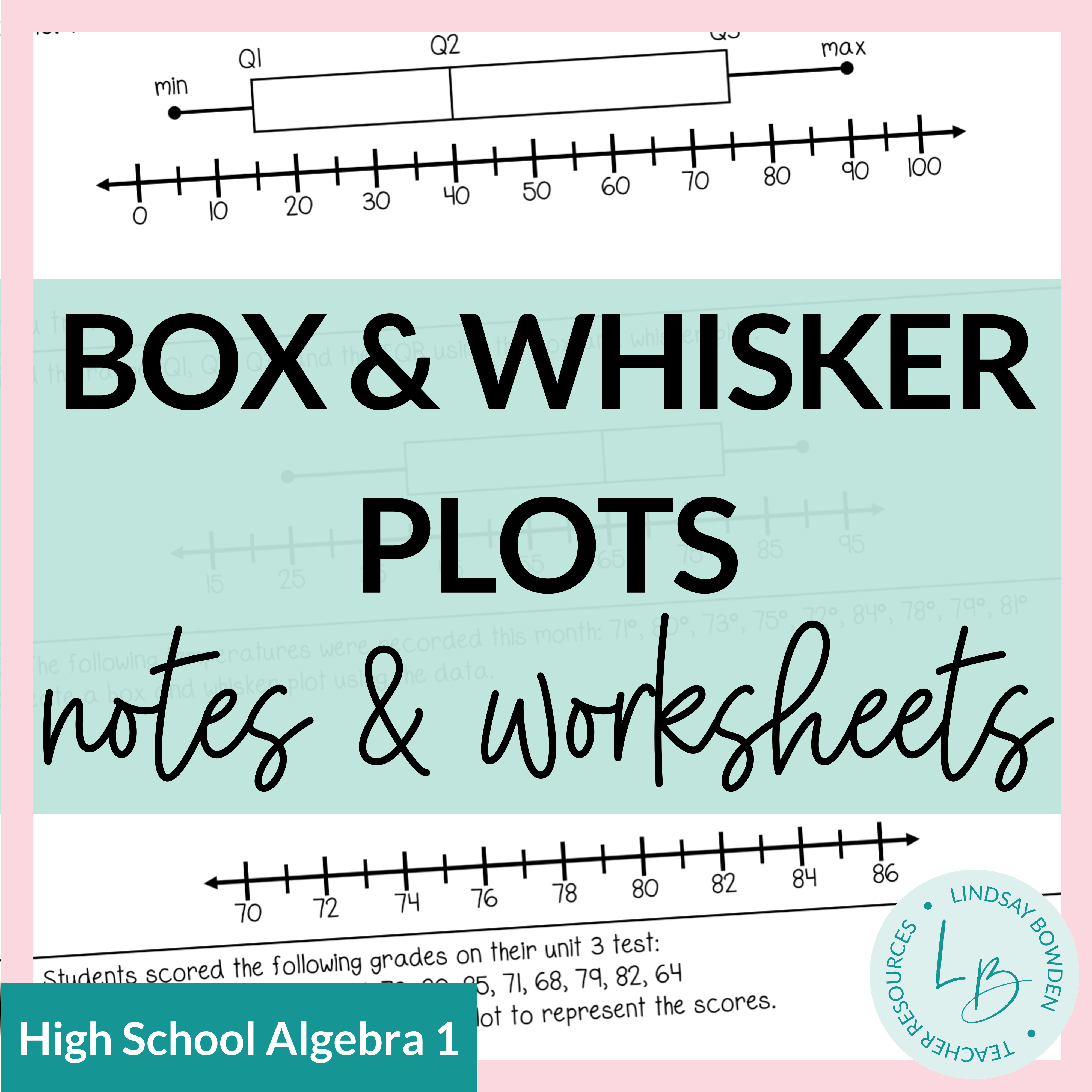 box and whiskers worksheet